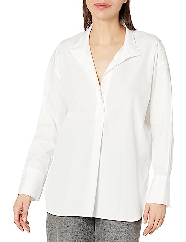 Amazon.com: Vince Women's Half PLKT Stand Collar Shirt, Optic