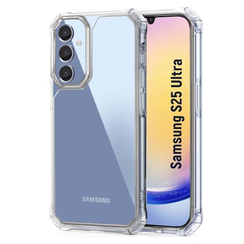 Image of AIBEX Ultra Strong Transparent Back Cover for Samsung Galaxy S25 Ultra | Crystal Clear Hard Case | Shockproof Military-Grade Drop Protection | Anti-Yellowing TPU Bumper | Scratch-Resistant PC Back