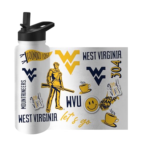 Image of Logo Brands NCAA Native 34 oz Quencher Water Bottle - | Local Icons Design | Double-Wall Insulated| Leak-Proof Lid & Built-In Straw