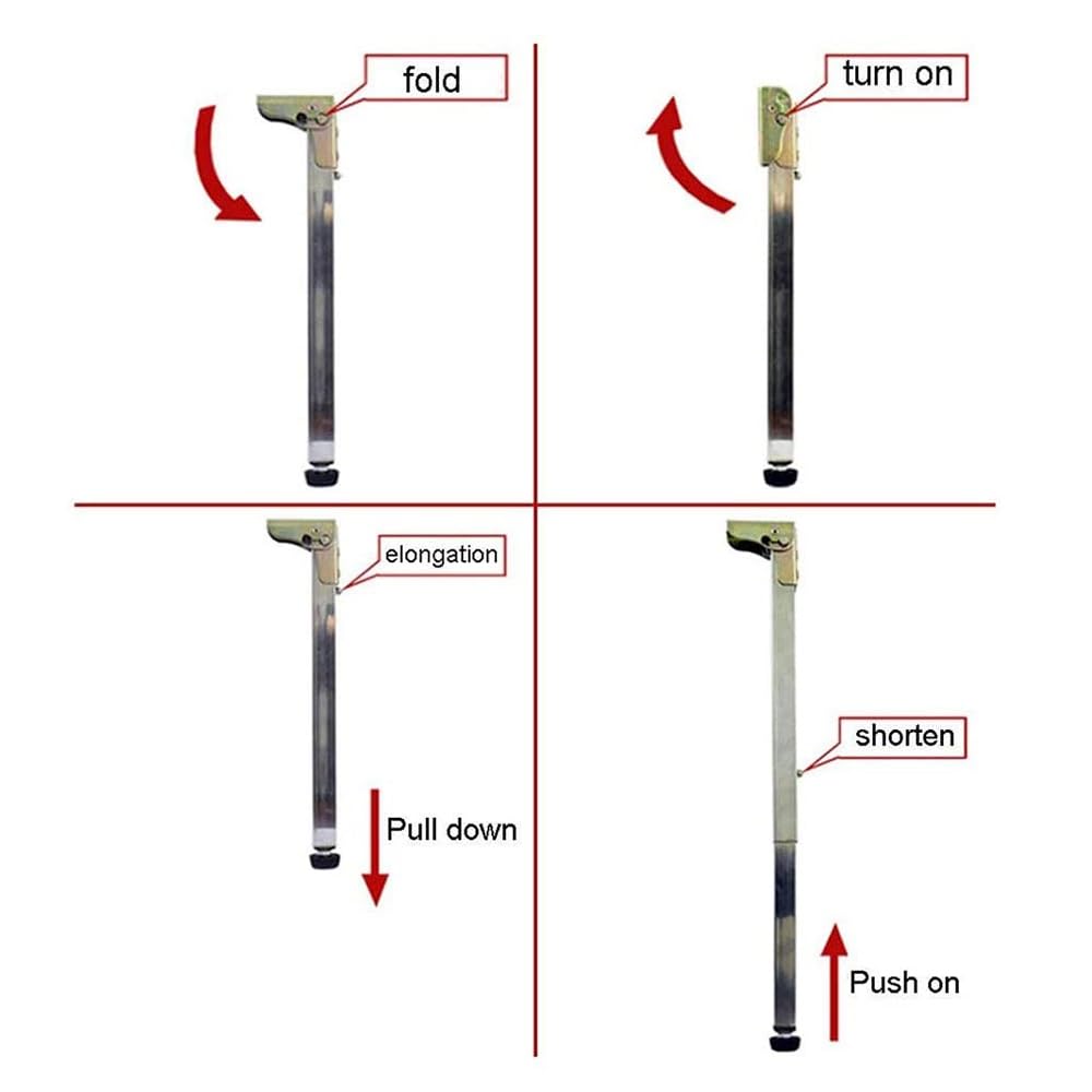 Plegables Patas De Mesa Altura Regulable Patas De Muebles De Acero Inoxidable Pata Extensibles De Mesa Ajustables Patas De Escritorio De Barra Telescópicas 1 Pcs(80cm)