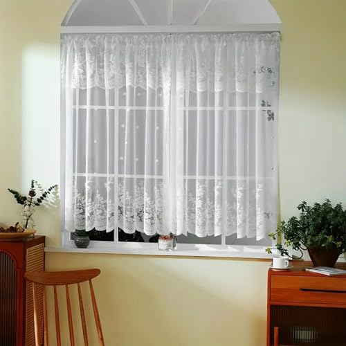 JDNH Quick Setup Lace Window Partition - Breathable Light Filtering Fabric for Studio Apartment Décor and Room Division - Image 2