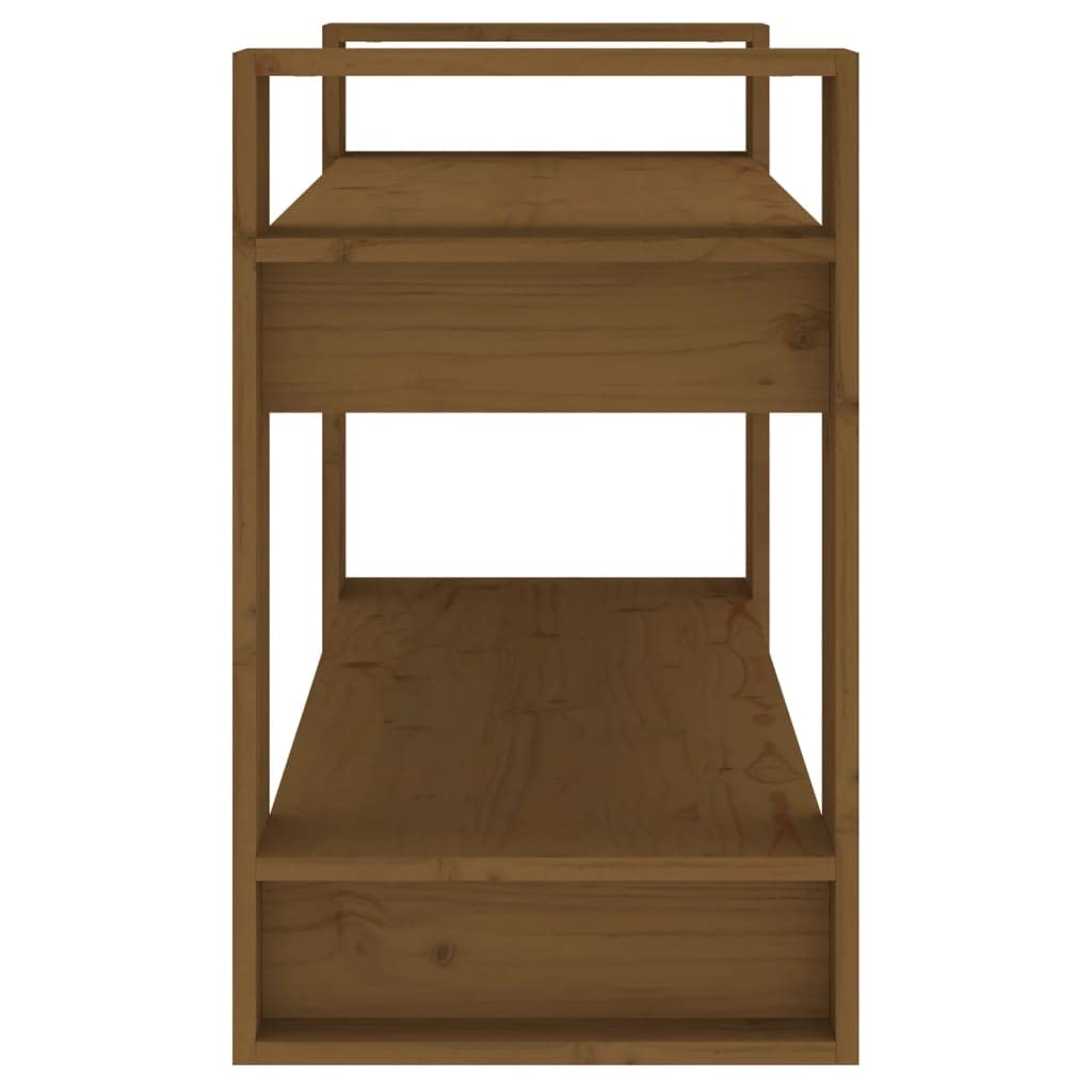 Fengshui Regał na książki 80 x 35 x 56 cm z litego drewna sosnowego, ścianka działowa, miodowo-brązowy, uniwersalny regał na książki z wytrzymałą ramą i dużą ilością miejsca do przechowywania książek