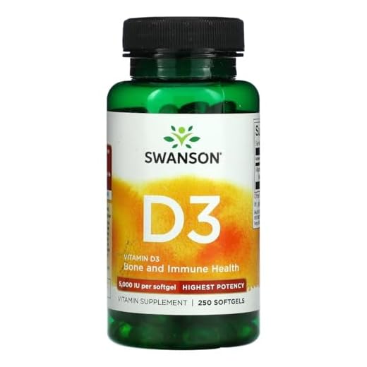 Swanson Vitamin D-3 5000 IU Bone Health Immune Support Healthy Muscle Function D3 Supplement (cholecalciferol) 125 mcg 250 Softgels Count