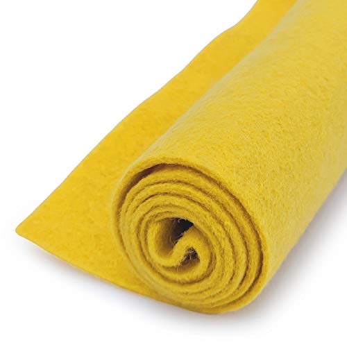 Yellow - Wool Felt Oversized Sheet - 20% Wool Blend - 36 in x 36 in Sheet. National Nonwovens Quality Wool Felt.