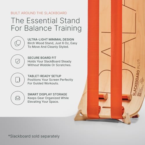 Image of GIBBON SlackBoard Accessories, 3 Choices: Stand, Excercise Cards, Pole | Slack Board Stand Display Rack, Standing Pole 60 inch to Assist Balance Training, or 52 Exercise Cards Deck for Fitness Workouts
