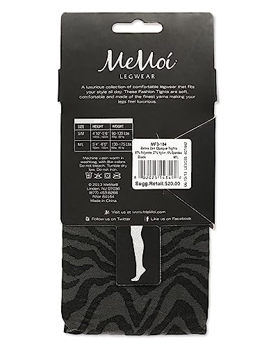 Image of MeMoi Women's Zebra Zen Opaque Nylon Tights