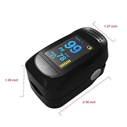 AlphaMed Fingertip Oximeter, Blood Oxygen Saturation Monitor, Pulse Heart Rate and Fast Spo2 Reading Oxygen Meter with Plethysmograph and Perfusion Index