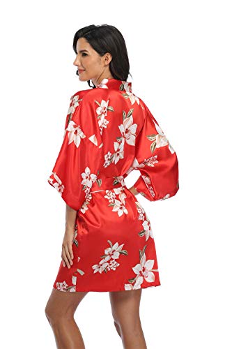 Image of Women's Pure Short Silky Robes Bridesmaid Bride Party Satin Robes Sleepwear