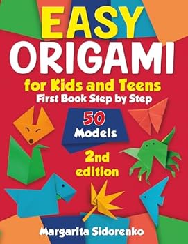 Paperback Easy Origami for Kids and Teens: 50 Models. First Book Step by Step Book