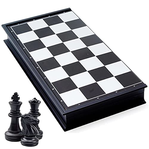 Jeu D Echecs Jeu Echec Magnetique Jeu D'échec Deluxe Pliable 19.5*19.5cm Echecs Magnétique Noir et Blanc Échiquier Magnétique avec Échecs Plateau pour Activités Familiales Fête d'enfants 1 pièce Cover