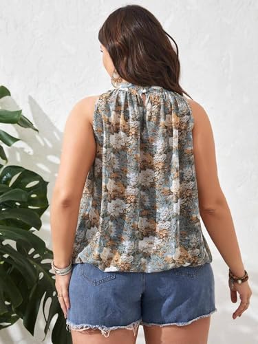 Image of KOTTY Womens Floral Flutter Sleeve Empire Navy Blue Button Boat Neck Top
