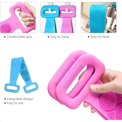 Image of Body Scrubber For Men And Women Back Body Double Side Bathing Brush For All Skin Dead Skin Removel And Massager Multicolor