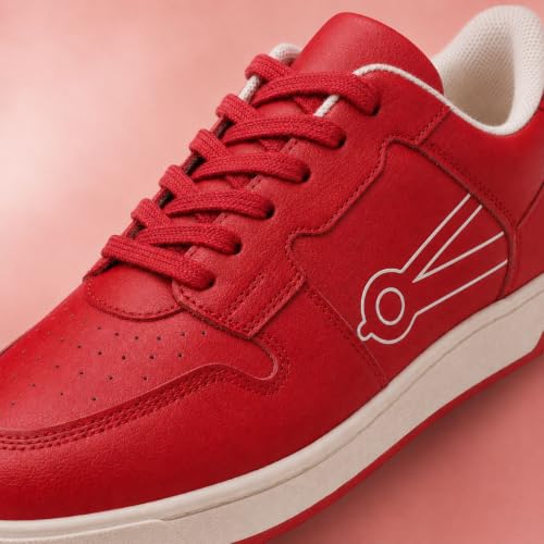 Image of Cos tan Women's Red Casual Sneakers Lace-Up Walking Shoes Soft Inner Lining