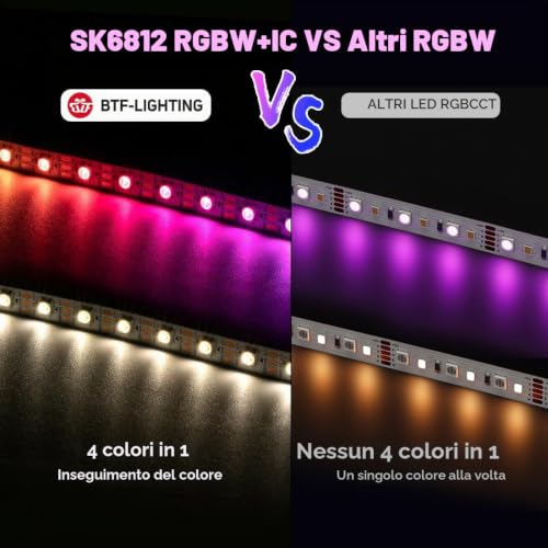 SK6812RGBW RGB + bianco naturale Individualmente indirizzabile 5m 60 LED/pixel/m Flessibile 4 colori in 1 LED sogna colorato Striscia LED IP30 Non impermeabile DC5VPCB bianco - Illuminazione - Immagine 2