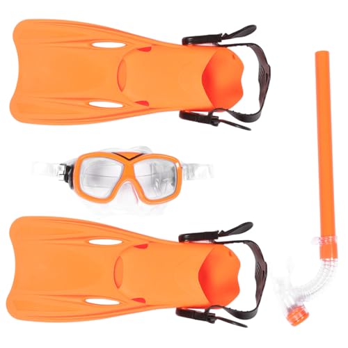 Masque de snorkeling large vision et tuba avec nageoires légères pour natation enfant