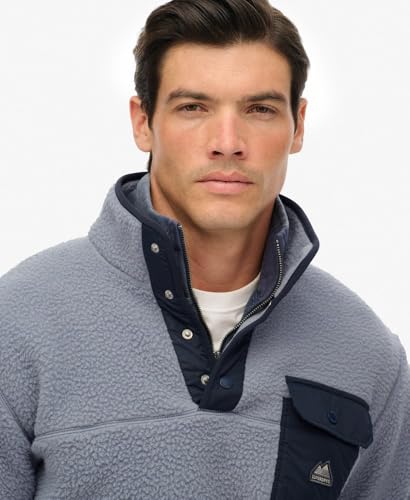 Fleece Sweatshirt With Snap Collar Superdry Fuji - 3