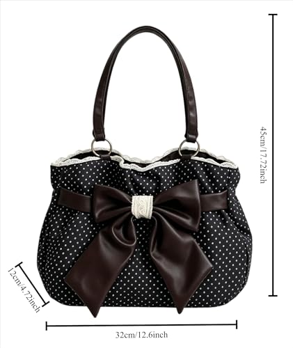 Bolso Tote con Lunares y Lazo Y2k de Lona miniatura 5