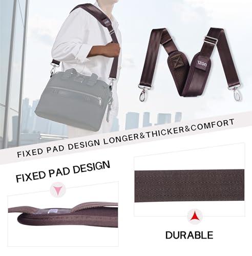 Image of 59 Inch Shoulder Straps, Soft with Ultra-Thick Fixed Shoulder Pad, Two Way Independently Adjustable Buckle Replacement Straps for Laptop Bag Messenger Bag Tool Bag Luggage,Brown