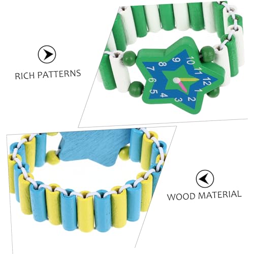 Garneck 3er Set Holzspielzeug Kinderuhren Im Cartoon Stil Simulation Armbanduhr Für Ideale Für Jungen Und ädchen Buntes Design Perfekt Für Den Kindergarten Und Die Schule (Zufälliger Stil)
