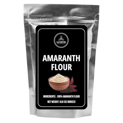Naturevibe Botanicals Amaranth Flour 5 lb | 100% Whole Grain Gluten-Free Flour | High Protein & Fiber | Non-GMO | Ideal for Baking, Rotis, Pancakes, Breads & Healthy Gluten-Free Cooking