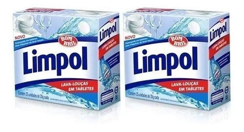 Kit 2 Detergente Máquina Lava Louças 25 Tabletes Limpol Cada