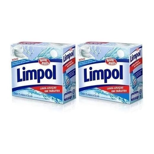 Kit 2 Detergente Máquina Lava Louças 25 Tabletes Limpol Cada