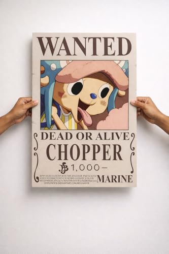 Image of Choopper Wanted Poster - A3 Size Wall Art Prints (300 GSM Matte Finish) L-42CM X W-30CM | 0ne Pieece anime Wall Art | Cute Pirate Bounty Design | Premium Matte anime Print | Otaku Room Decor | BOND VERSE