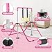 DOBESTS Gymnastics Bar with Rings, Adjustable Height Gymnastic Horizontal Bars, Kids Folding Expandable Gymnastic Training Kip Bar, Gymnastics Training Equipment for Home Gym Indoor Garden Outdoor