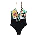 Maillot de bain une pièce pour femme - Effet gainant - Maillot de bain une pièce pour femme - Bikini à nouer au poignet, Vert (01), L