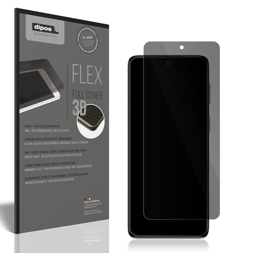 dipos Flex Privacy Blickschutz-Folie matt passend für Motorola Moto G42 Schutzfolie mit 100prozent Bildschirm-Abdeckung, Fingerprint-Kompatibel, Hülle-Friendly, Full Cover, Sichtschutz Filter 2-Way