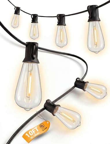 Konictom 10FT Outdoor String Lights 10 ST40 Edison LED Patio Lights