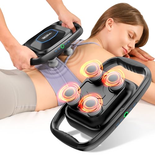 BOB AND BRAD TheraPanel Pistolet Massage 4 Têtes Deep Tissue avec Plateau Remplaçable, Efficacité 4X Anti-Douleur, Massage Électrique Dos Épaules
