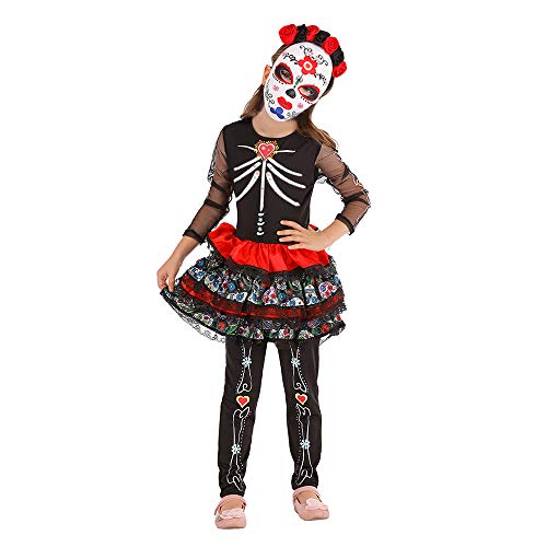 Eraspooky Day Of The Dead Girls Halloween Costume Mexican Skull Skeleton Dia De Los Tutu Skirt #TOP10