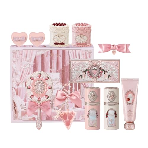 Flower Knows Cake Charm Set,Strawberry Cupid 12-Piece Makeup Gift Box