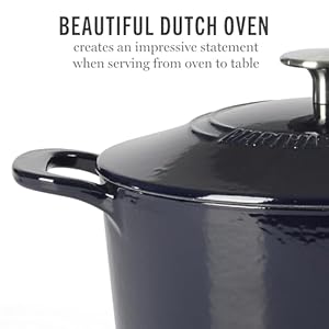 Martha Stewart Gatwick 4 Quart Enamel Cast Iron Dutch Oven - Navy Blue Martha Stewart Gatwick 4 Quart Enamel Cast Iron Dutch Oven Navy Blue