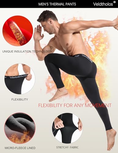 5 Pack Thermal Compression Pants for Men Fleece Lined Cold Weather Sports Tights Winter Gear Athletic Baselayer Leggings3