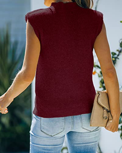 Image of Elitechoice Women's Sleeveless Sweater Vest Summer Mock Neck Casual Pullover Lightweight Tops 2025