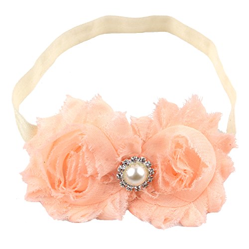 Miugle Baby Girls Headbands with Bows (peach)
