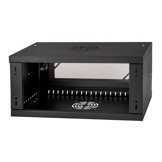 Armario Rack 19" 4U 450mm Puerta Cristal Negro RC19-4U-450GB