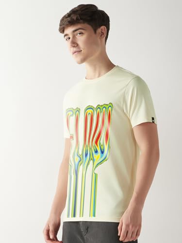 T-shirt pour homme manches mi-longues en coton imprimé graphique