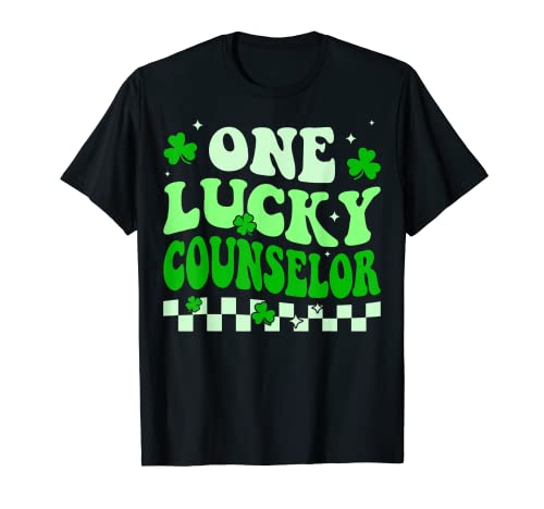 Ein glücklicher Schulberater Groovy Retro St. Patricks Day T-Shirt