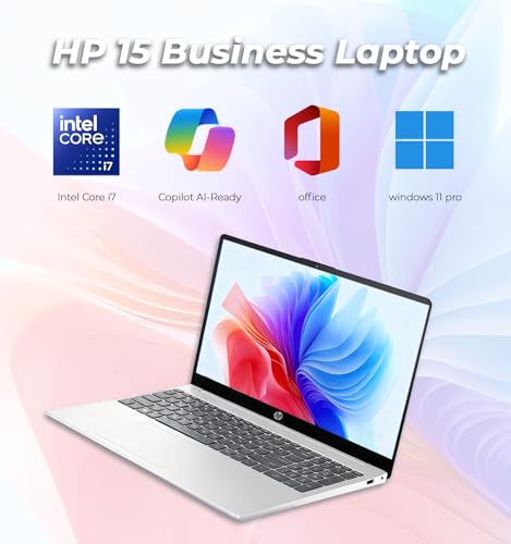 Image of HP Laptop 15, 15.6 inch FHD Display, Gen 12 Intel Core i7, 64GB RAM 2TB SSD PCIe, Windows 11 Pro, WiFi 6, HD Audio, Anti-Glare Coating, HD Camera, Up to 9 Hours Battery Life, w /WOWPC USB