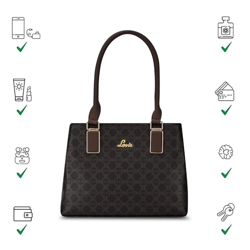 Image of Lavie Women's Zabby 2C Monoprint Satchel Bag for Women | Satchel Handbag for Work | Ladies purse | Stylish Shoulder Bag | Gift For Ladies