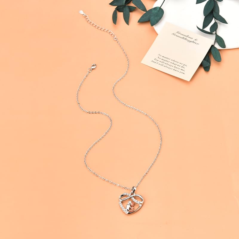 Grandma's Heart Necklace for Granddaughter & Nana - Long Distance Gift with Card 5