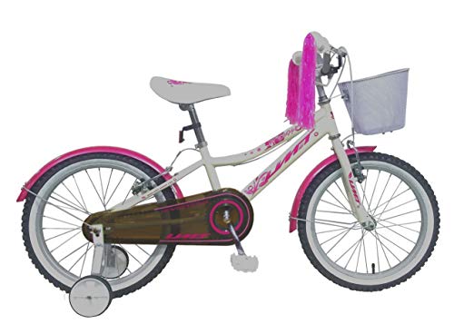 Umit 18" Diana Bicicleta Infantil Pulgadas, Unisex niños, Blanca/Rosa