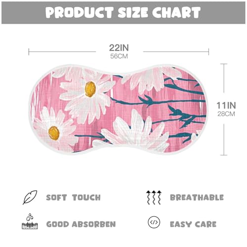 2 Pack Adorable Daisy Muslin Burp Cloths Cotton Absorbent Baby Burping Rags for Boys Girls Soft Newborn Burp Bibs, 22 x 11 Inch4
