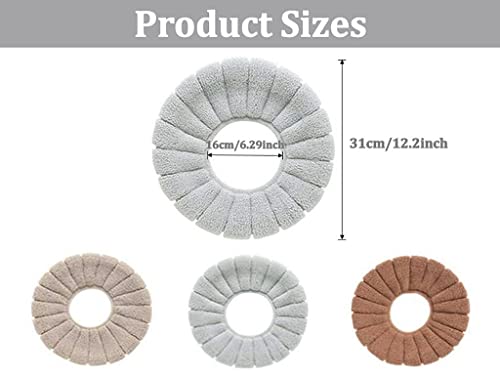 Anlising 3PCS Wärmer WC-Sitzbezüge, Waschbar WC-Sitzwärmer, Toiletten Sitzbezug Sitz, Toilettensitzabdeckung, Wc Sitzwärmer Kissen, Toilettensitzkissen, für Toilettensitze (3 Farben) – Bild 3