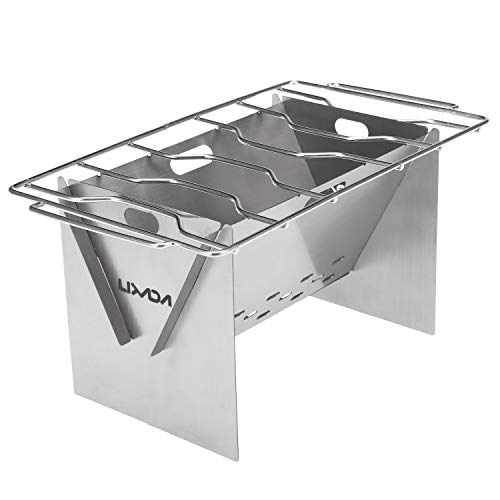 DECDEAL Camping Fogão A Lenha Ao Ar Livre Portátil Dobrável Mochila de Aço Inoxidável Fogão de Cozin