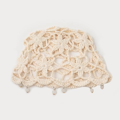 Gorro tejido a mano de mujer para verano miniatura 3