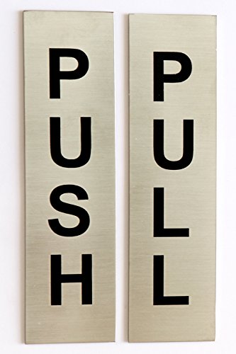 Door Sign I Stainless Steel I"Push Pull Small" I Office Sign I Chemically Etched Logo I Each TWO (B01CYLGH1S) Amazon Price History, Amazon Price Tracker